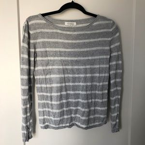 Club Monaco White/Grey Lana Linen-Blend Sweater